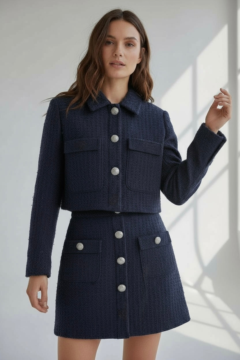 Ser falda mini y blazer