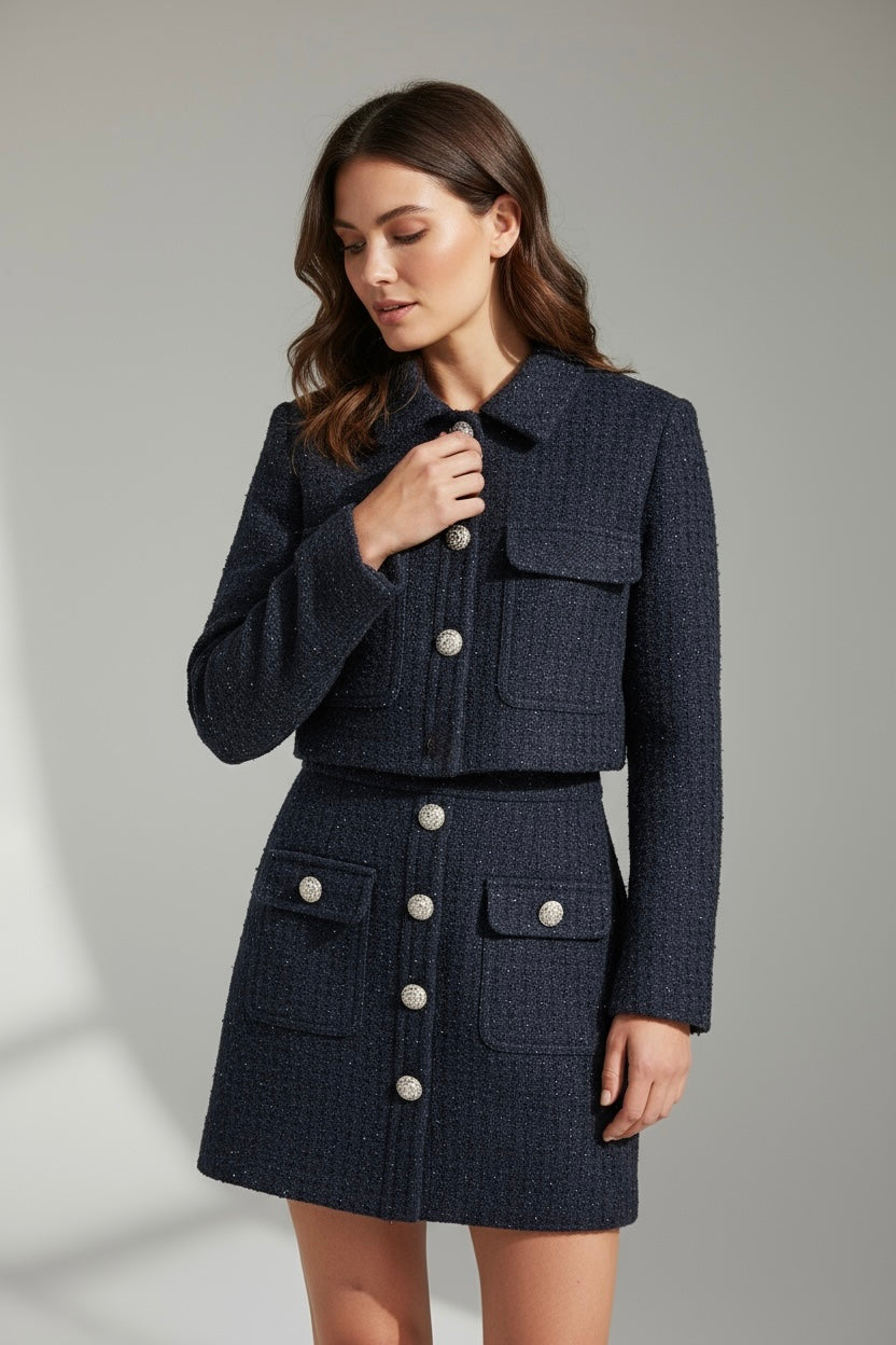 Ser falda mini y blazer